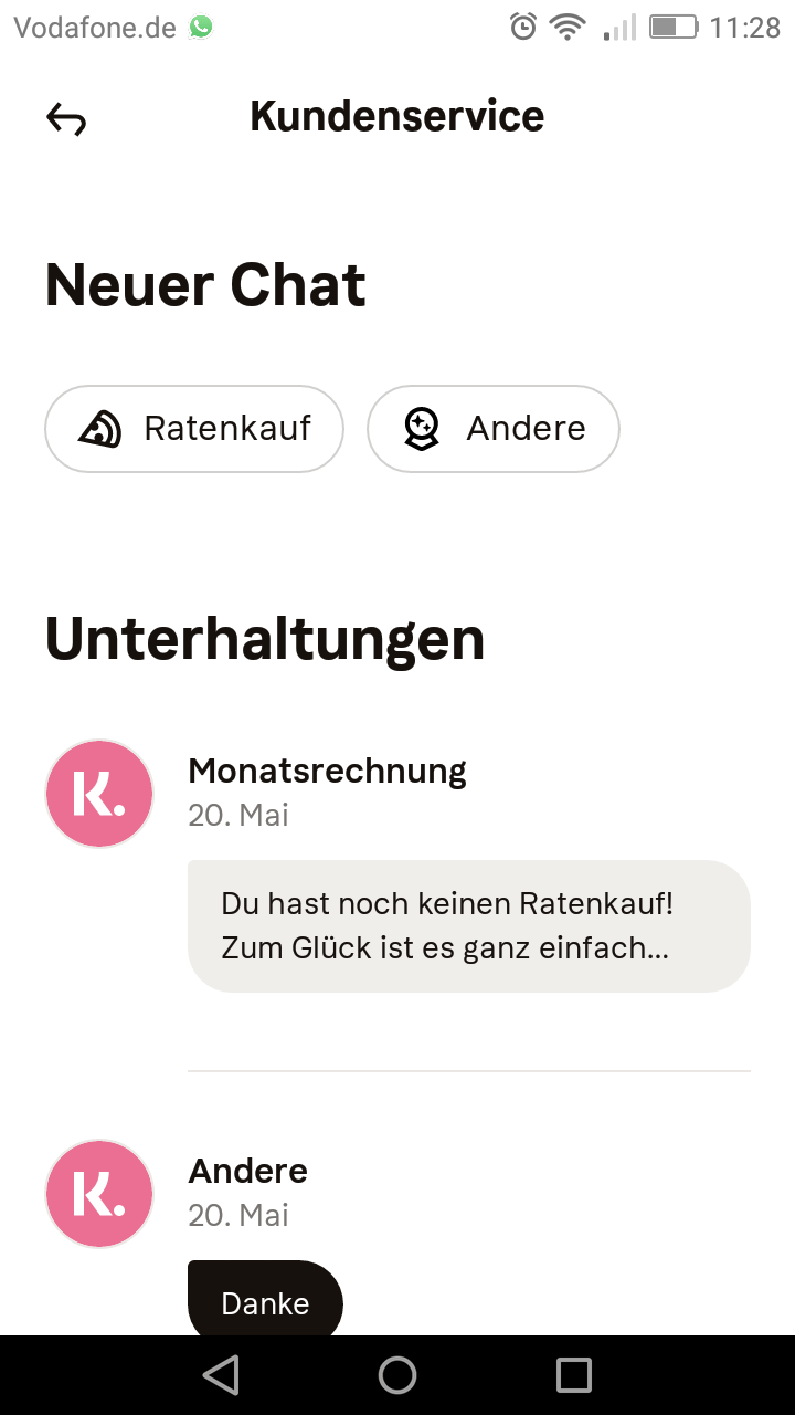 Öffnen Sie eine Konversation in der Anwendung