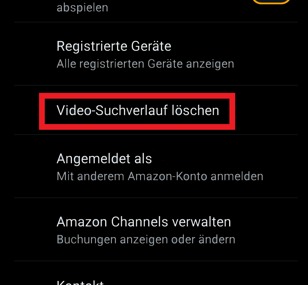 Löschen Sie Ihren Suchverlauf mit der Prime Video-Anwendung