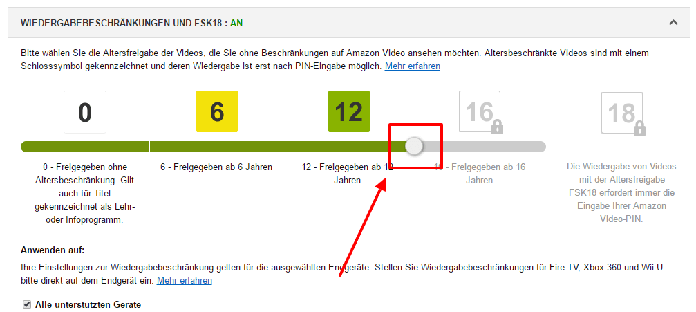 Amazon-Kindersicherung für Video