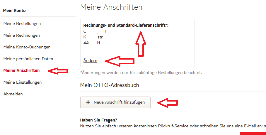 Sie können eine neue Adresse hinzufügen.