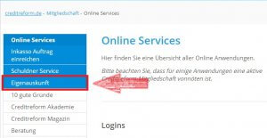 Kreditreform private Selbsteinschätzungsperson
