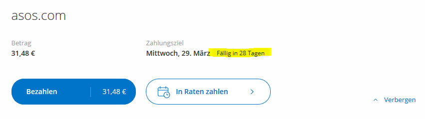 Ziel neuer Zahlungen