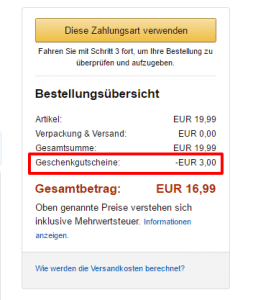 Gesamt Amazon Gutschein