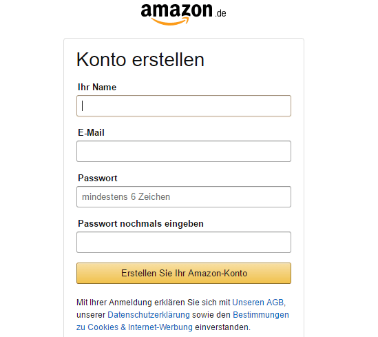 32-2amazon-Konto-Formular erstellen