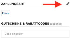 Wählen Sie die Zahlungsmethode in Zalando