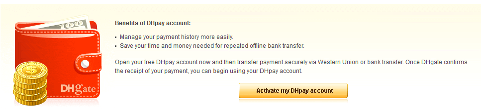 Eröffnen Sie ein DHpay-Konto über DHgate