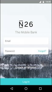 Verbindungsbildschirm der Anwendung N26