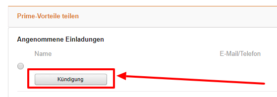 Amazon Prime teilen