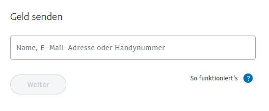 Geld senden mit PayPal