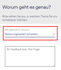 Lufthansa-Kontaktformular